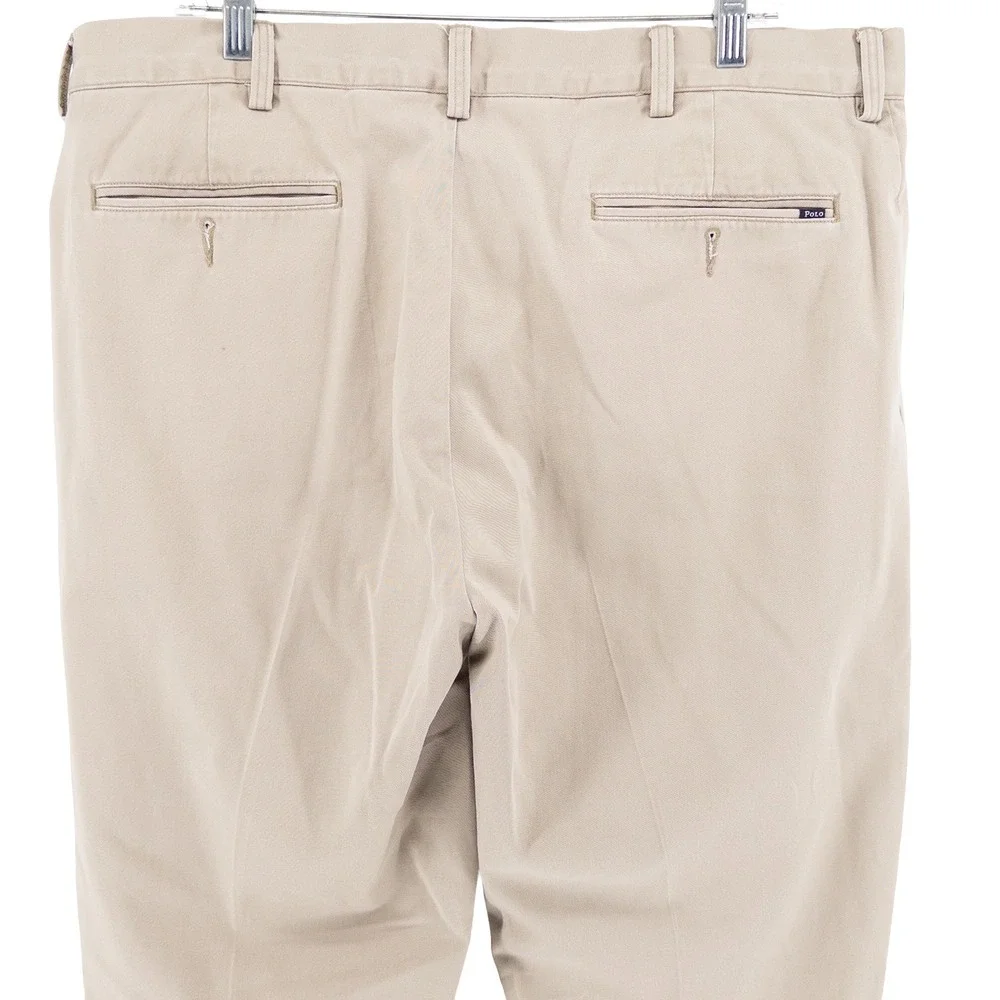 Polo Ralph Lauren Mens 38x32 Relaxed Fit Chino Pants Tan Cotton Khaki Preppy